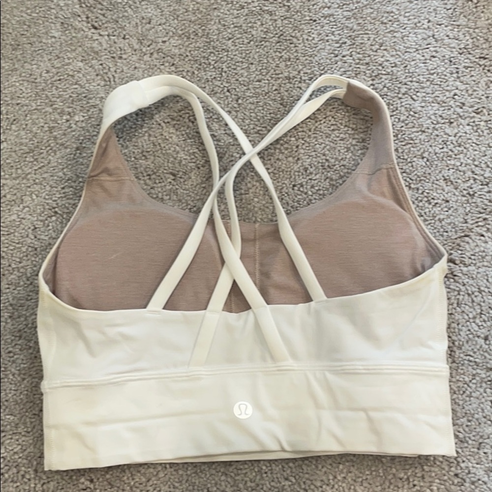 Lululemon long line sports bra white
